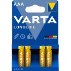 Varta Batteri AAA LR03 Alkalisk Micro Longlife 1.5V 4-pack Blister