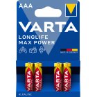 Varta Batteri AAA LR03 Alkaliskt Micro Longlife Max Power 1.5V 4-pack Blister