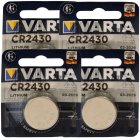 4x Lithium knappcell batterier Varta Electronic CR2430 3V 1/ Blister
