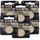6x Lithium knappcell batterier Varta Electronic CR2430 3V 1/ Blister