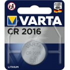 Lithium knappcell, batteri Varta CR 2016, IEC CR2016, erstter ocks DL2016, 3V 1/ Blister