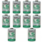 10x Lithium batteri Saft LS14250 1/2AA 3,6Volt