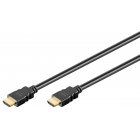 High Speed HDMI Kabel med standard-kontakt (typ A) 1,5m, svart, förgyldt anslutningär