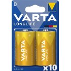 Varta Longlife Alkaline Batteri LR20 D 2/ Blister 10 paket  04120101412