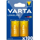 Varta Longlife Alkaline Batteri LR14 C 2/ Blister 100 paket 04114101412