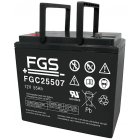 Batteri till Solar, Solfngare, Solceller FGS FG25507 Cyklisk blybatteri 12V 55Ah