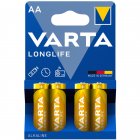Batteri till Lssystem Varta Longlife Power Alkaline LR6 AA 4/ Blister 04906121414