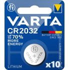 Batteri till VVS Varta CR2032 knappcell Lithium 3V 1 Blister x 10 (10 batterier)