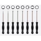 Skruvmejselsats fr frgasare, 2 x PAC-man, 1 x dubbel d, 2 x splinerad, 2 x enkel d, 1 x hexagon (61-090)